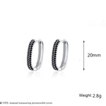 French-Style Black Zircon Earrings – Elegant Women's Jewelry Gift