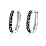 French-Style Black Zircon Earrings – Elegant Women's Jewelry Gift