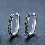 French-Style Black Zircon Earrings – Elegant Women's Jewelry Gift